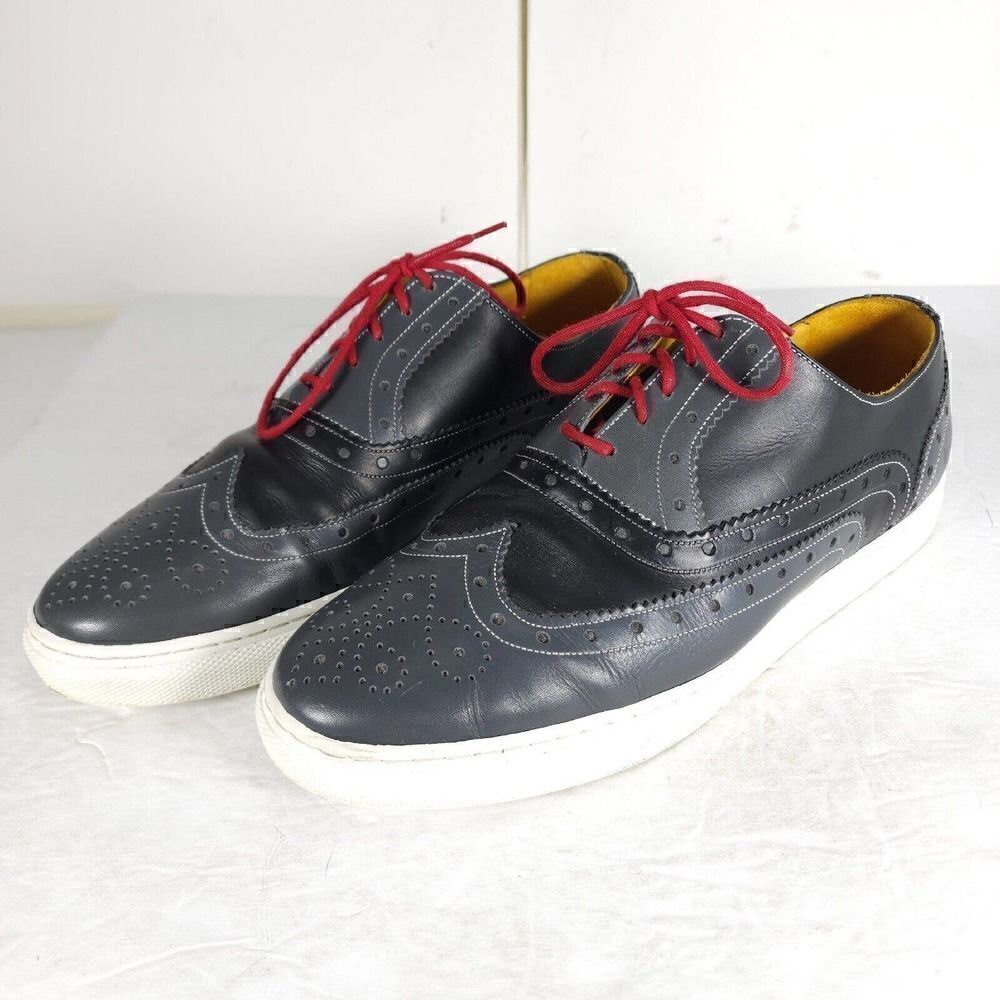 Undandy Men's EU42-43 US9-10 Blue Wingtip Lace-up Oxford Dress Sneaker Shoes